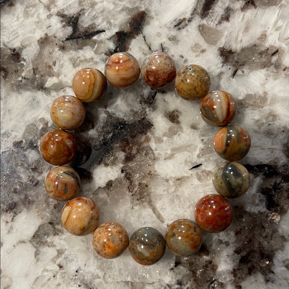 Crazy lace agate bracelet 13mm 7”